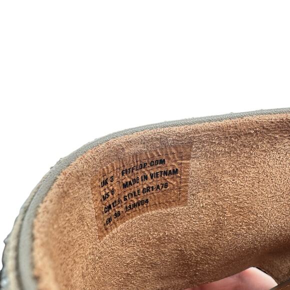 FitFlop Gracie Opul-Trim Leather Slides Sandals - Picture 10 of 11